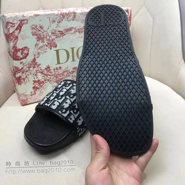 DIOR女鞋 迪奧2021專櫃新款磨砂厚底涼拖 Dior刺繡平拖  naq1514
